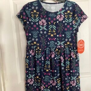 NWTS Wonder Nation girl’s dress size 10-12 pretty blue floral print